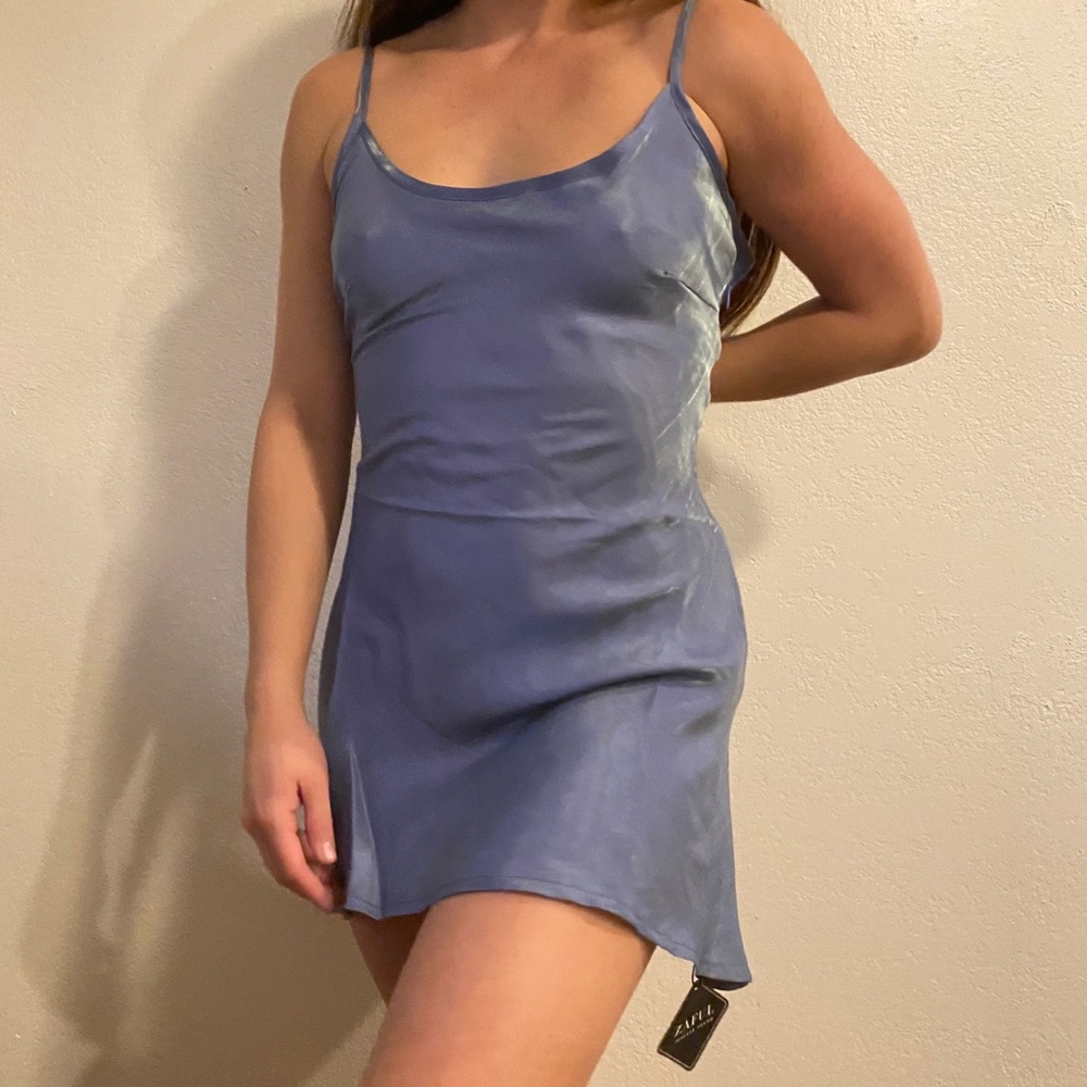 IRIDESCENT PERIWINKLE ZAFUL DRESS